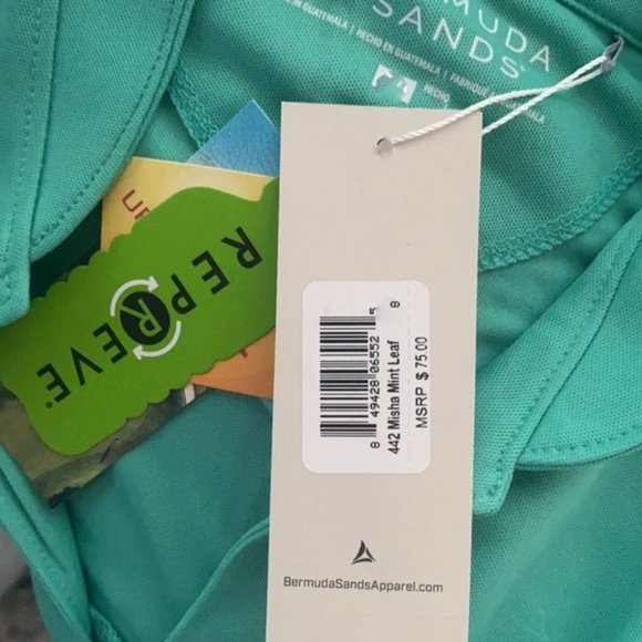 Bermuda Sands NWT Misha Mint Leaf UPF50+ Golf Tee - Picture 3 of 3